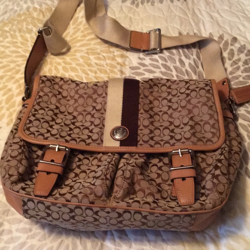 Coach brown and tan satchel bag